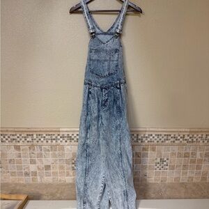Acid Wash Denim Overalls by London London